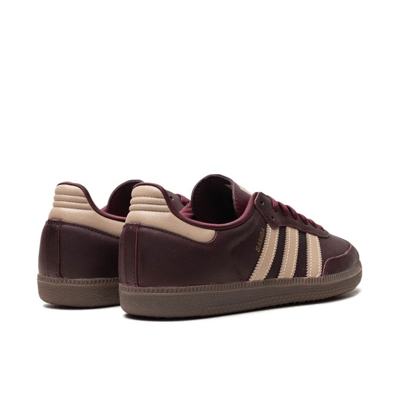 Adidas Women's Samba Maroon and Beige Sneakers - Picture 3 of 4